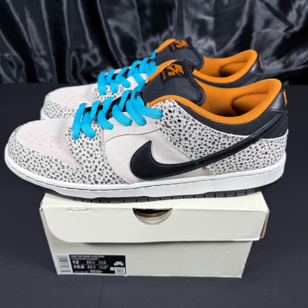 Nike SB Dunk Low Pro Phantom Black Monarch Safari Print FZ1233-002 Mens 12 - Picture 3 of 14